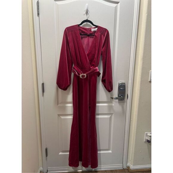 Elliatt Solene Maxi Dress Velvet cocktail Wedding Guest Dress size S NWT$368 - Picture 4 of 8